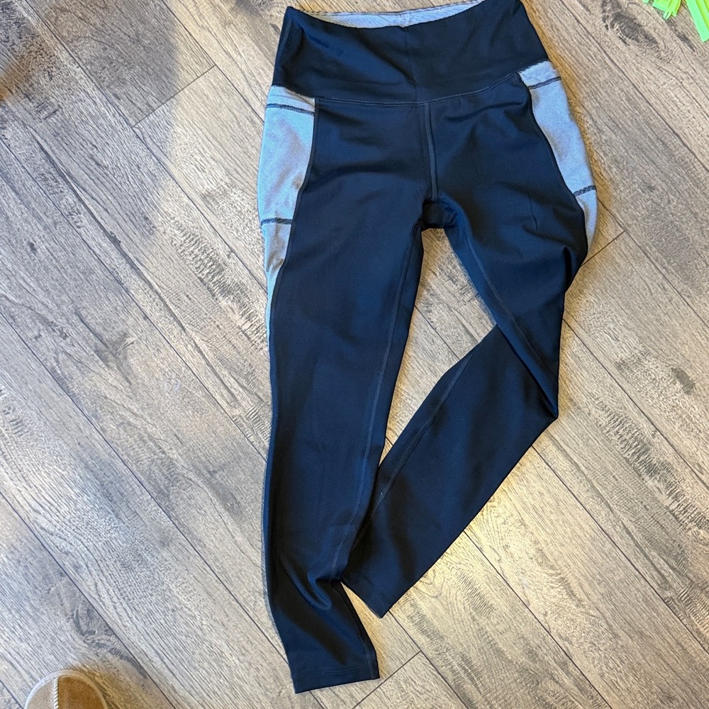 Black and Gray High-Waisted Leggings